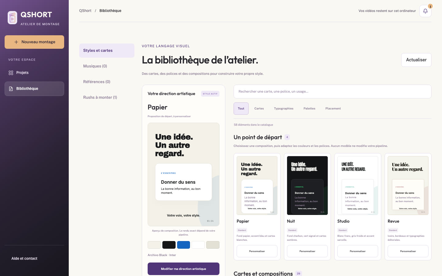 Bibliothèque des styles et des ressources